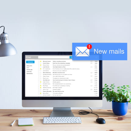 Inbox message on a computer screen representing digital marketing agency email marketing services